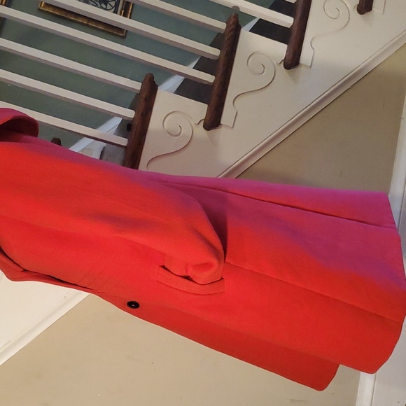Vibrant red shawl collar dress coat - Picture 8 of 11